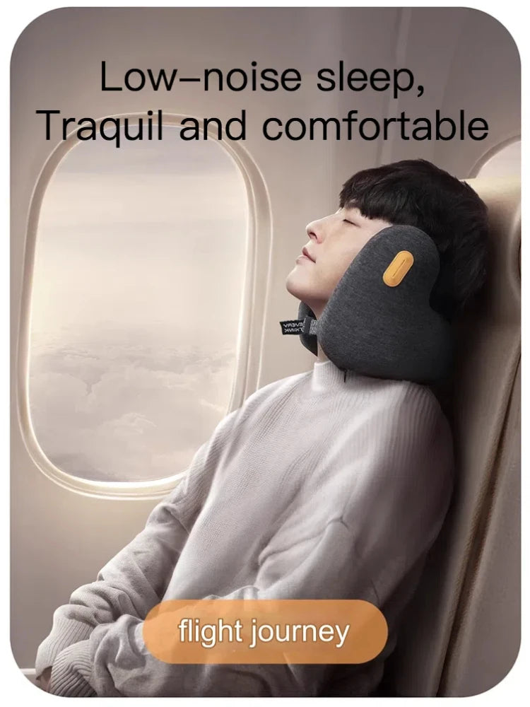 Memory Foam Travel Pillow with Earmuffs