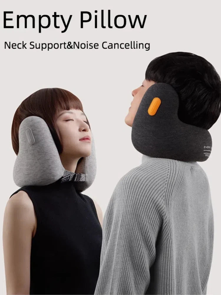Memory Foam Travel Pillow with Earmuffs