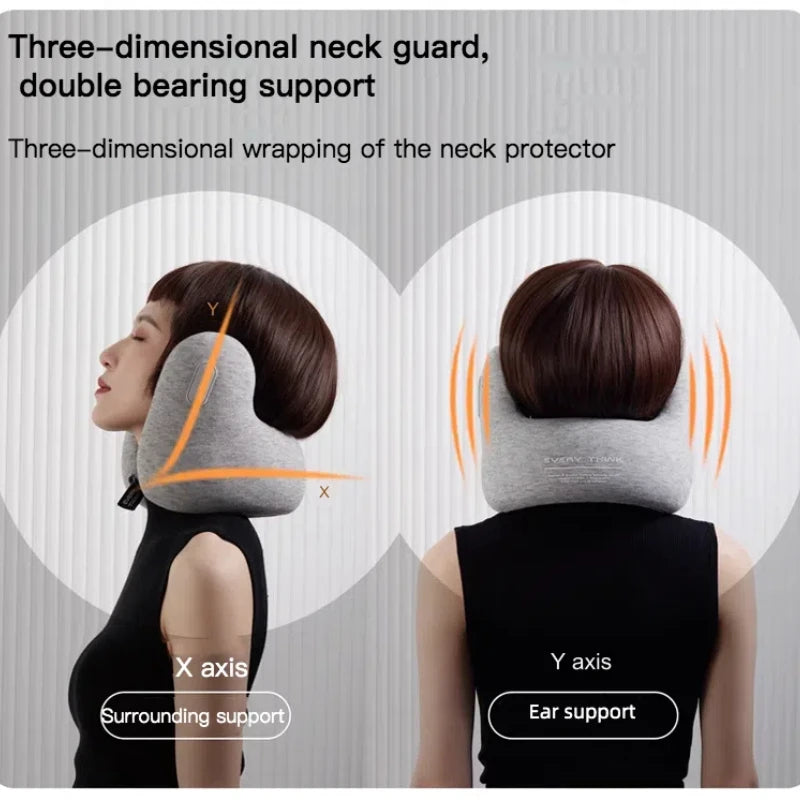 Memory Foam Travel Pillow with Earmuffs