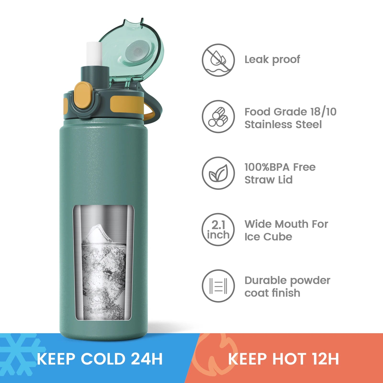 Stainless Steel Thermos with Straw