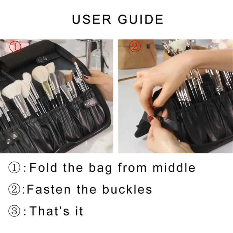 Foldable Makeup Brush Bag