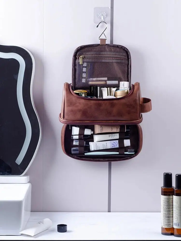 Men's Leather Toiletry Travel Kit