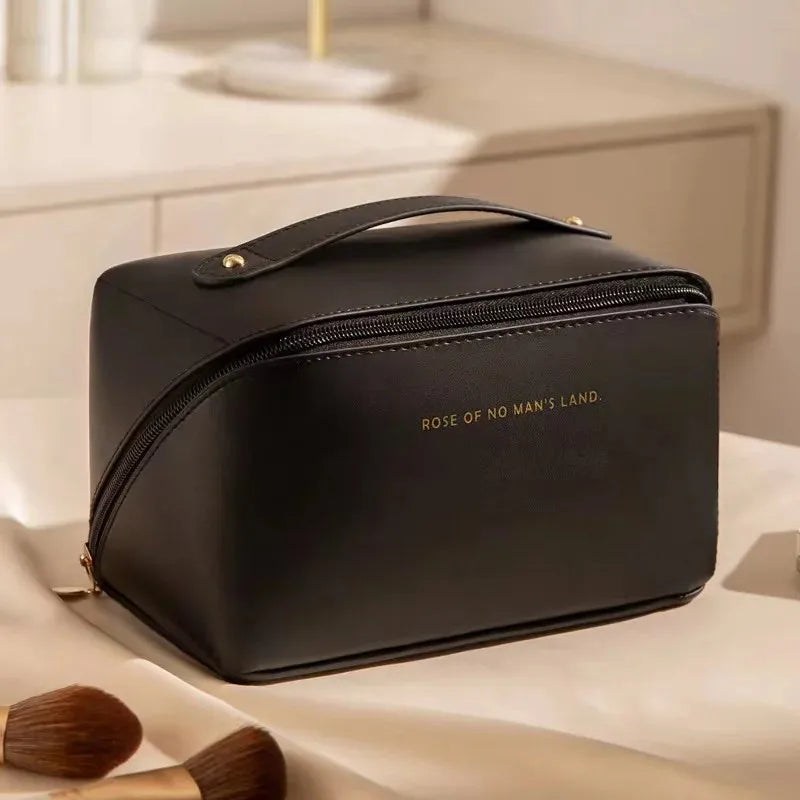 Large Capacity Leather Cosmetic Bag