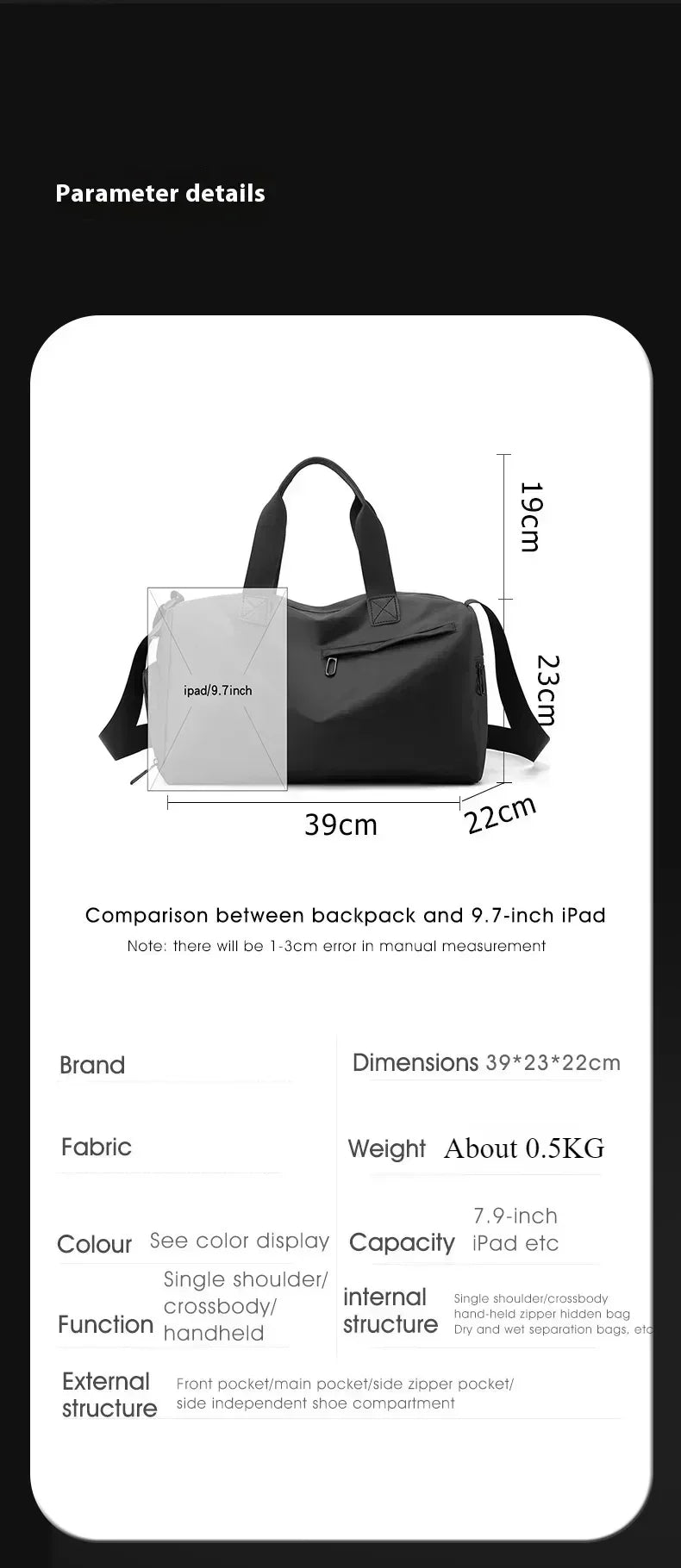 Large Capacity Oxford Travel Bag